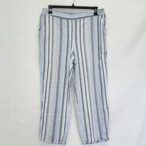 Chico's striped linen pants with side pockets